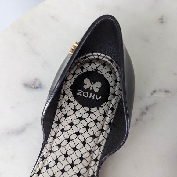 Zaxy Shoes Zaxy Black Dorsay Pointed Toe Jelly Flat Sandals Poshmark
